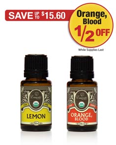 Sale: Buy 1 Lemon Essential Oil get 1 Orange, Blood Essential Oil half off!
