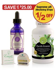 Sale: Earth Greens Capsules Buy 1 Get Supreme pH 1/2 OFF & FREE pH Test Kit
