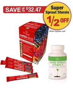 Sale: Buy 1 Super Reds Box get 1 Super Sprout Sterols half off!