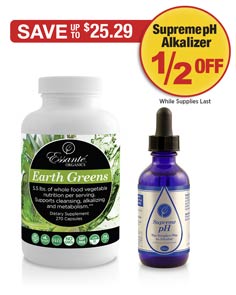 Buy 1 Earth Greens Capsules get Supreme pH (Alkalizer) Off!