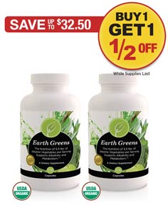 Sale: Buy 1 Earth Greens Capsules Get 1 1/2 OFF!