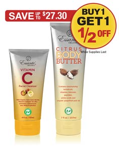 Sale: Buy 1 Vitamin C Facial Cleanser Get 1 Citrus Body Butter 7 oz. 1/2 OFF

