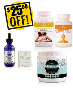 #A973 5 items: 1 Supreme pH, 1 pH Test Kit, 1 Omega, 1 Cell Salts Jar, 1 Vitamin D3+K2